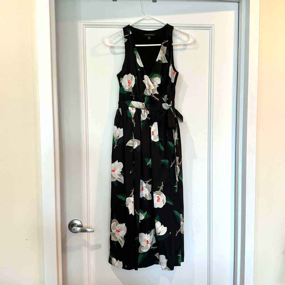 Banana Republic Black Floral Maxi Dress